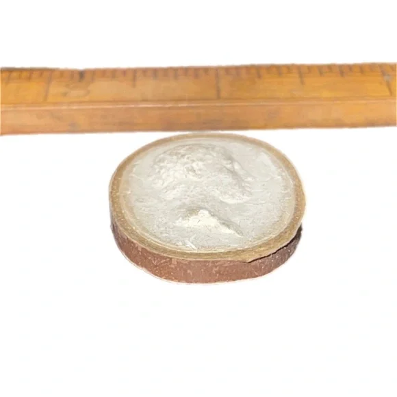Antique White Plaster Relief Cameo Male Man's Head Bust Gold Tone Outline Oval